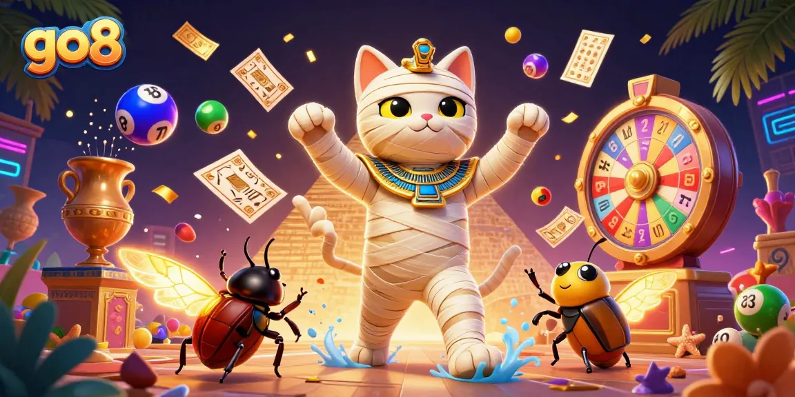 Experience the excitement of go8 with vibrant casino elements and dynamic characters in a rich 3D scene.