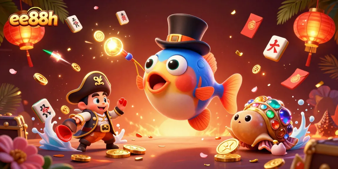 Experience the thrilling world of ee88h with golden coins and vibrant casino elements in a dynamic 3D scene.