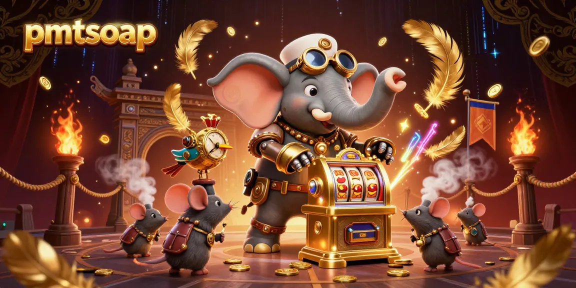 Experience the excitement of gameplay with pmtsoap featuring a steampunk theme and dynamic slot machine action.