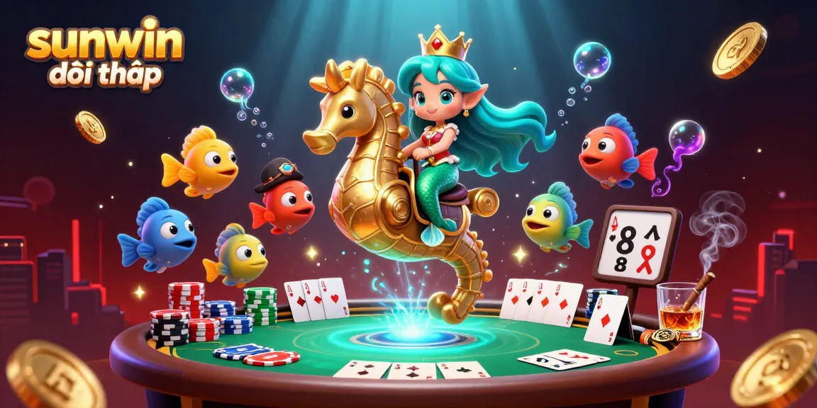 Experience thrilling gameplay at sunwin đổi thưởng with a vibrant 3D casino-themed illustration featuring a mermaid princess.