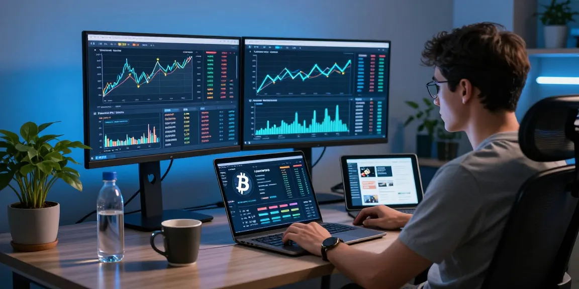 Funexchange platform showing cryptocurrency charts and DeFi tools in a modern trading setup.