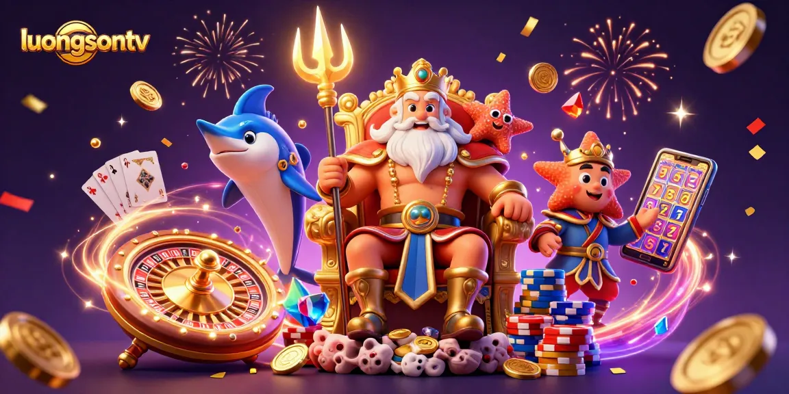 Experience thrilling action at luongsontv featuring Neptune and vibrant casino elements in a magical scene.