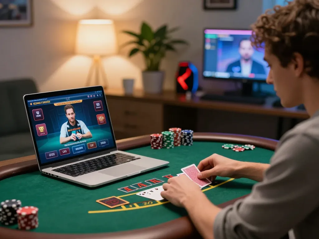 Player engaging in live dealer blackjack on 789win, illustrating online casino experience