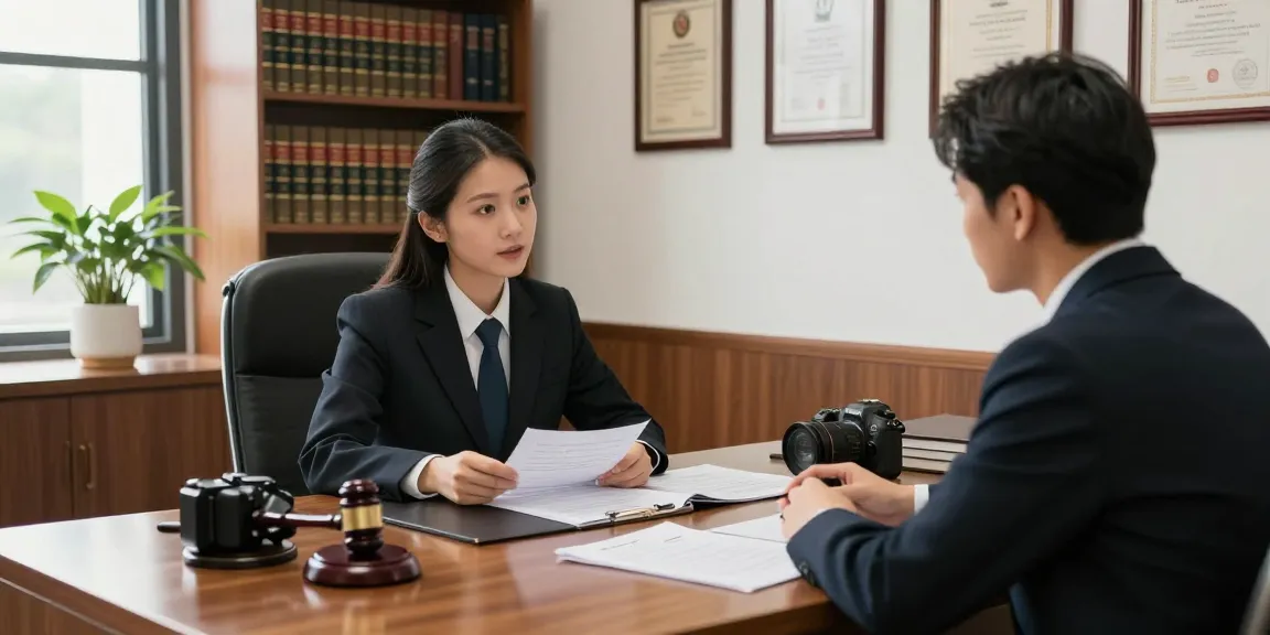 Good legal consultation with a criminal lawyer discussing case with client in a professional office.