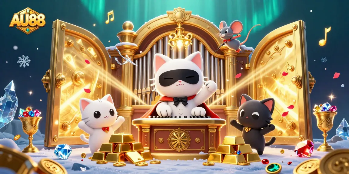 Experience thrilling wins at AU88 with a vibrant 3D casino scene full of riches.
