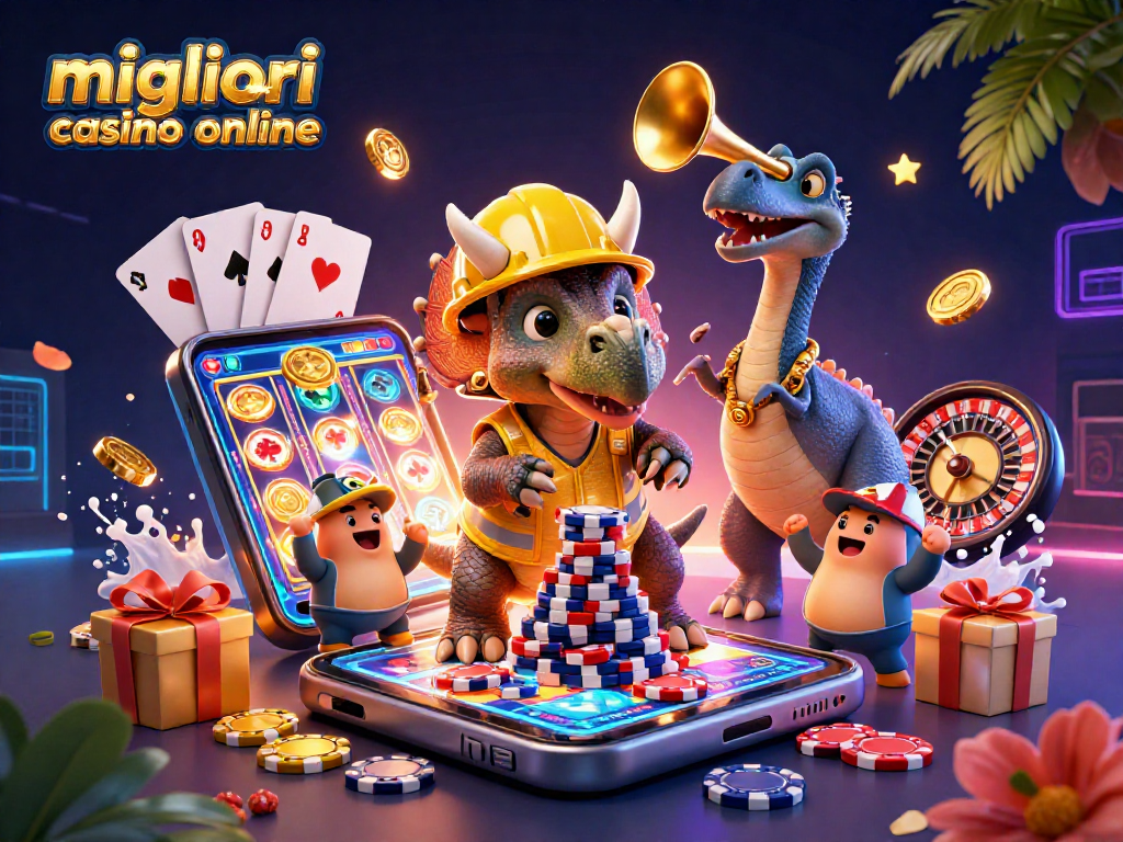 I migliori casino online: gioca e vinci con un triceratopo festoso circondato da personaggi divertenti e elementi di gioco.