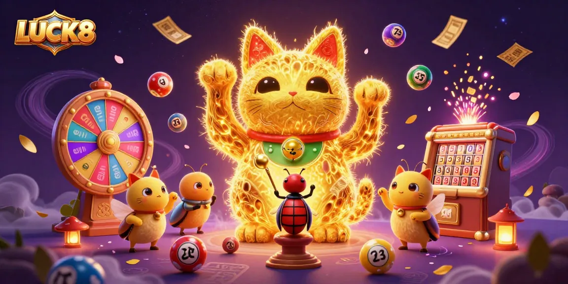 LUCK8 captures the excitement of winning with a vibrant 3D casino illustration of a lucky cat.