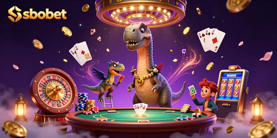 Sbobet attracts players with engaging live casino elements in a vibrant 3D illustration.