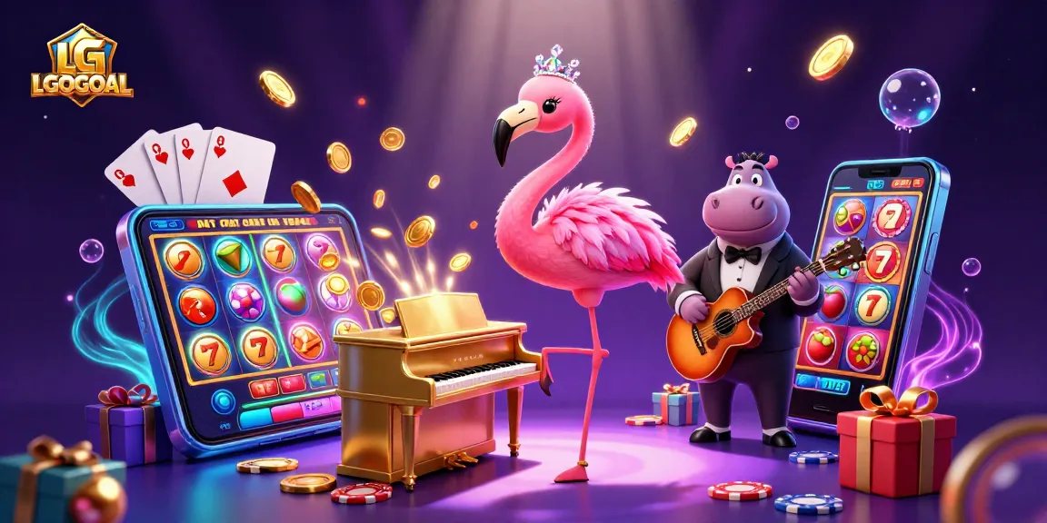 Experience the excitement of LGOGOAL slots with vibrant visuals and casino elements.