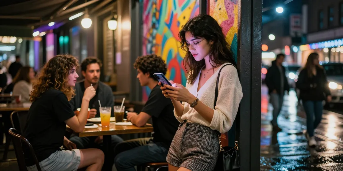 Khung cảnh gái gọi tại phố đêm sôi động với ánh đèn neon lấp lánh.