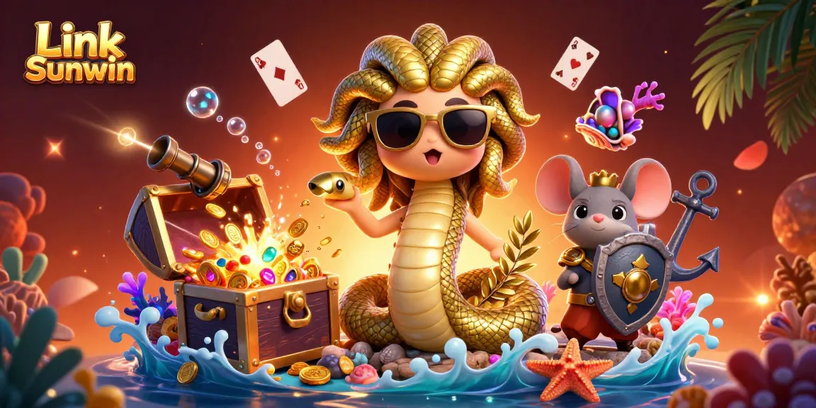 Engage with exciting gameplay using Link Sunwin, featuring a dynamic casino-themed illustration.