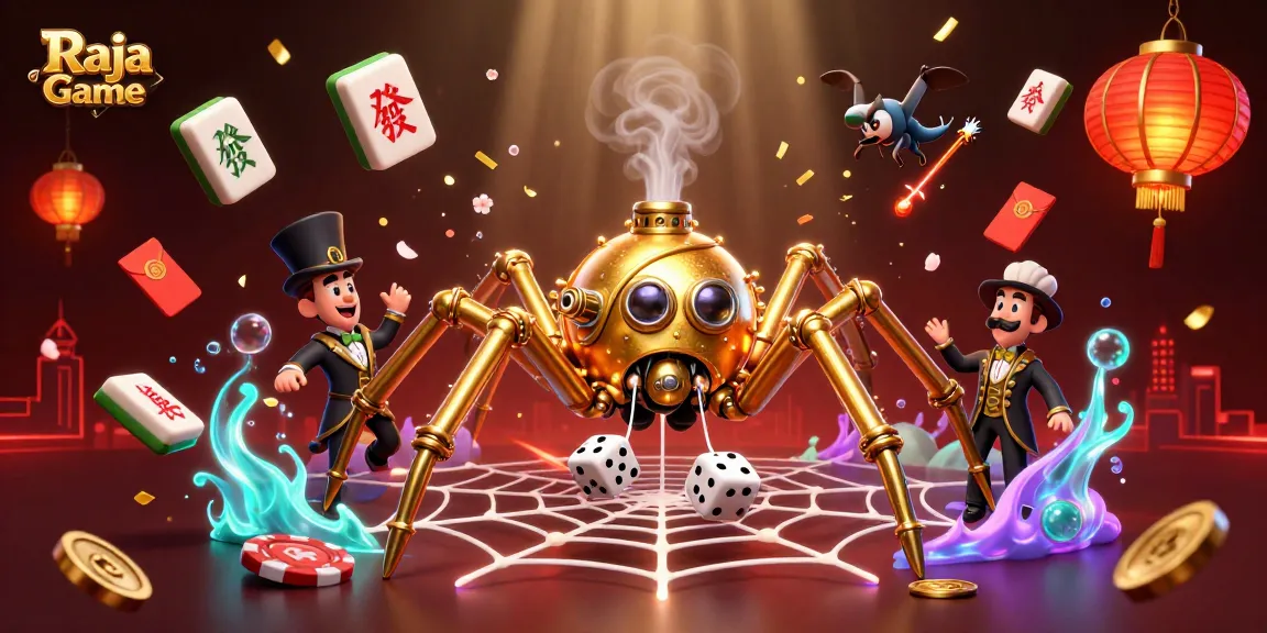 Experience thrilling gameplay with Raja Game’s vibrant 3D web of luck and fortune in a dynamic casino setting.