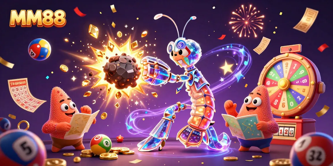 MM88 offers a vibrant scene with exciting gambling elements, showcasing cartoon characters in action.
