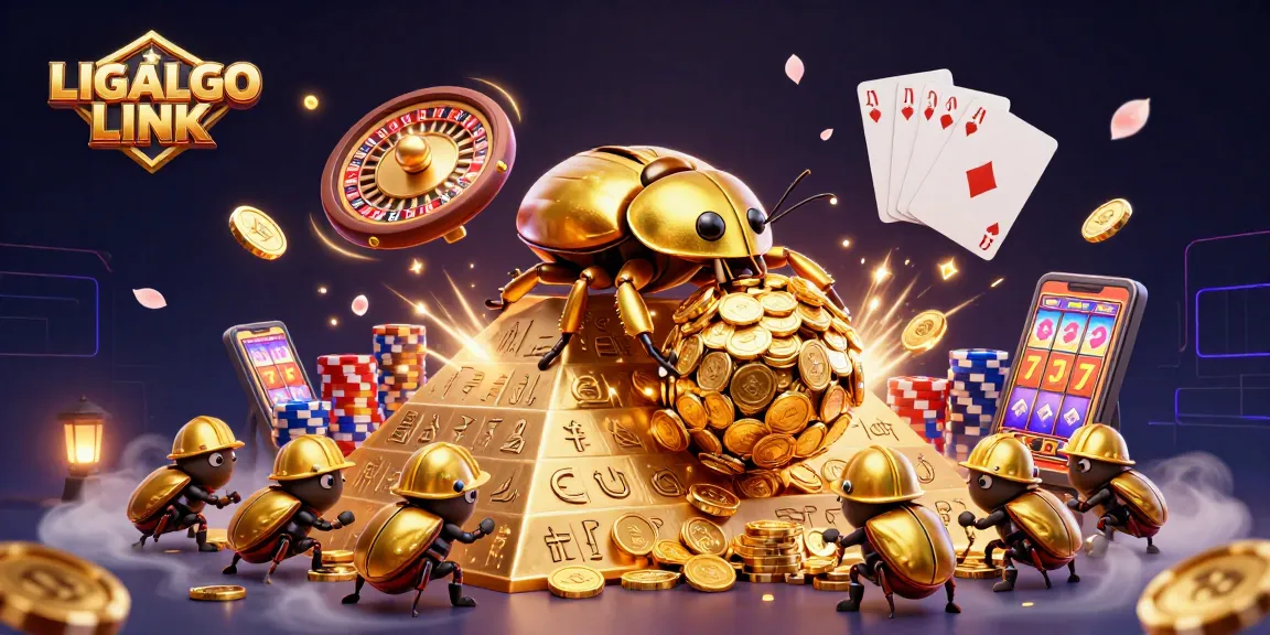Experience thrilling gameplay with LIGALGO LINK, showcasing vibrant casino excitement and golden rewards.