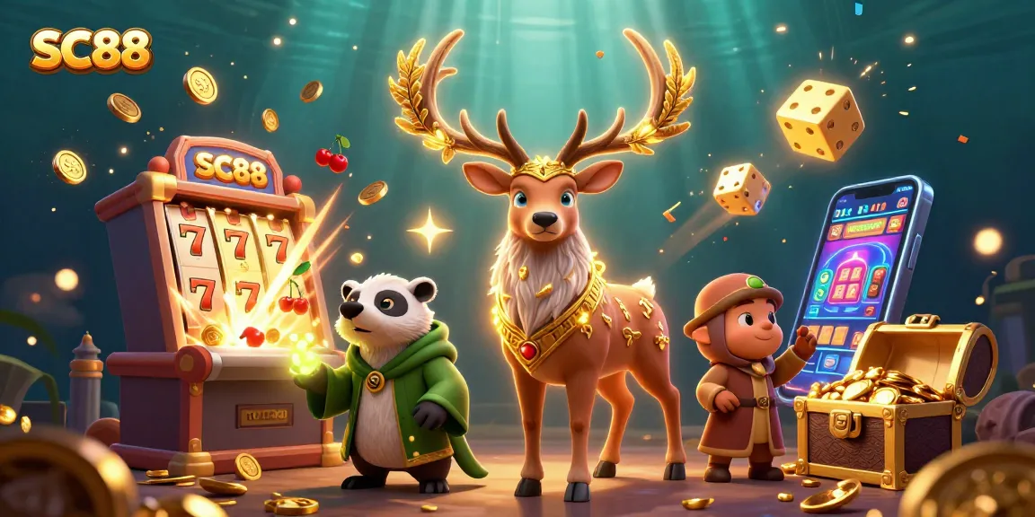 Engage with SC88's immersive casino experience featuring vibrant characters and thrilling game elements.