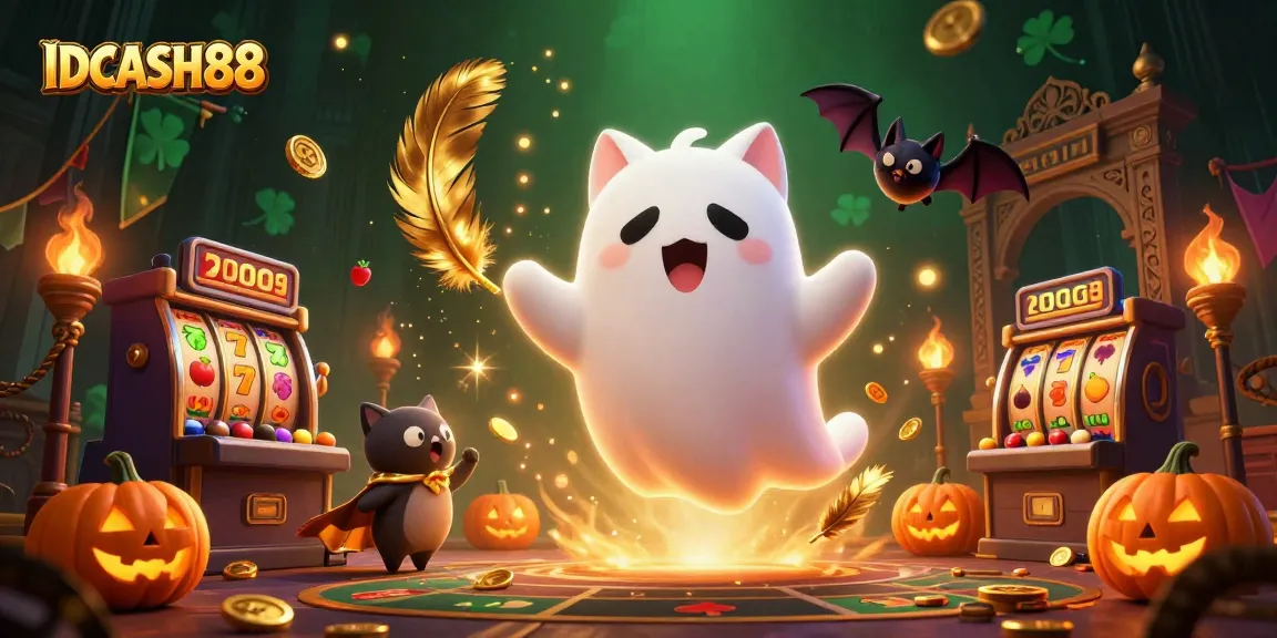 Experience immersive fun with IDCASH88 in an enchanting haunted casino scene.