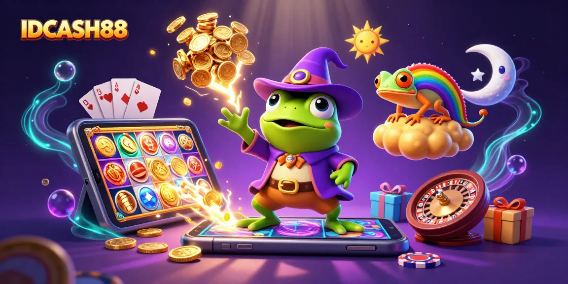 Spin your luck with IDCASH88 and win in a vibrant 3D casino scene!