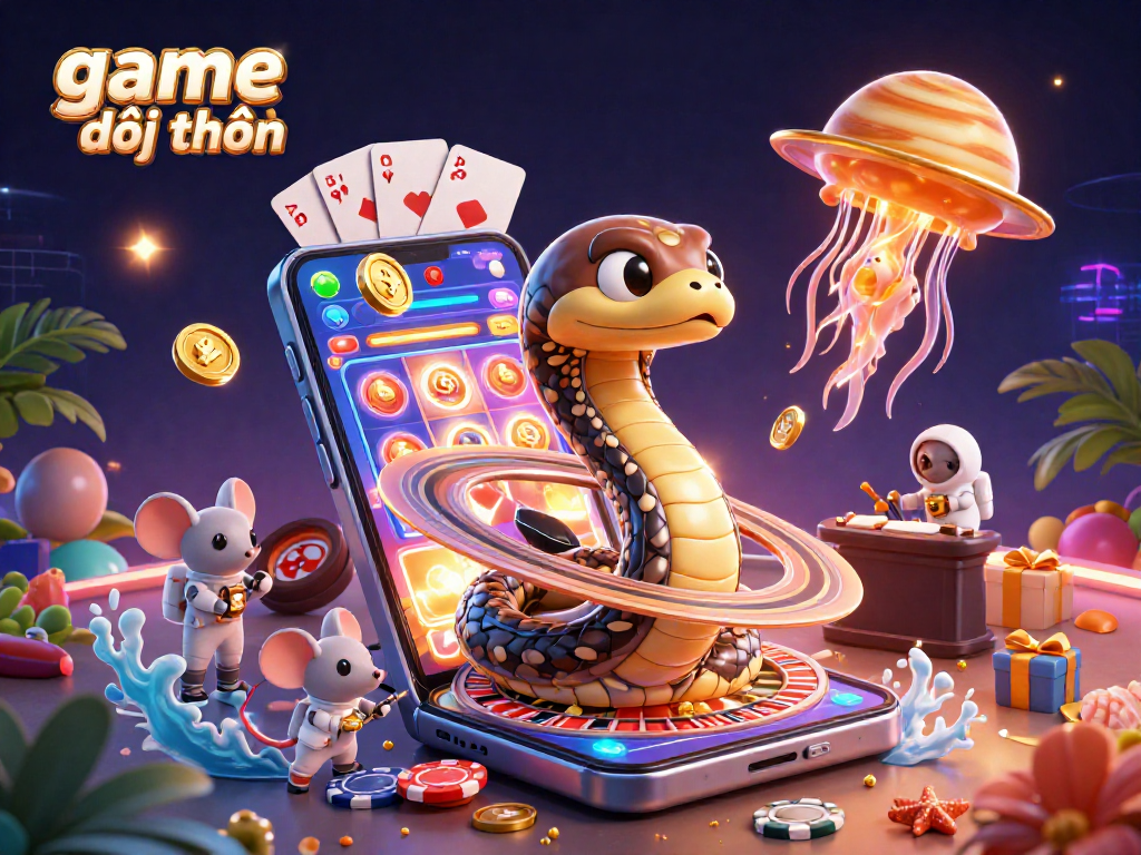 Experience thrilling game đổi thưởng with cartoon characters, maintained high stakes, and vibrant casino elements.
