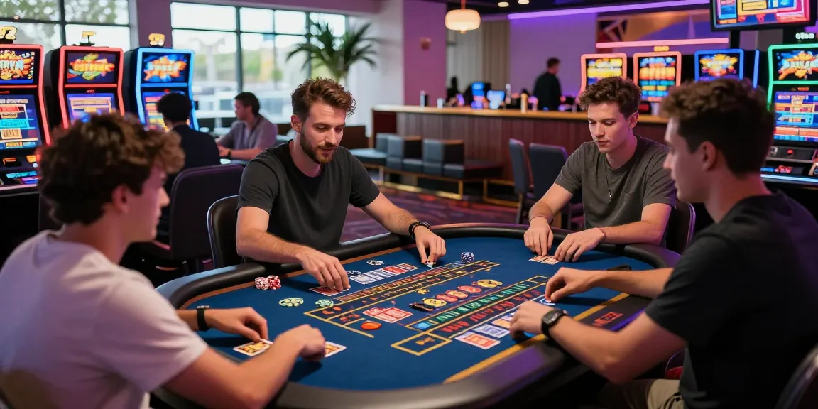 Players enjoying the thrilling atmosphere at non Gamstop casinos, showcasing diverse games and vibrant energy.