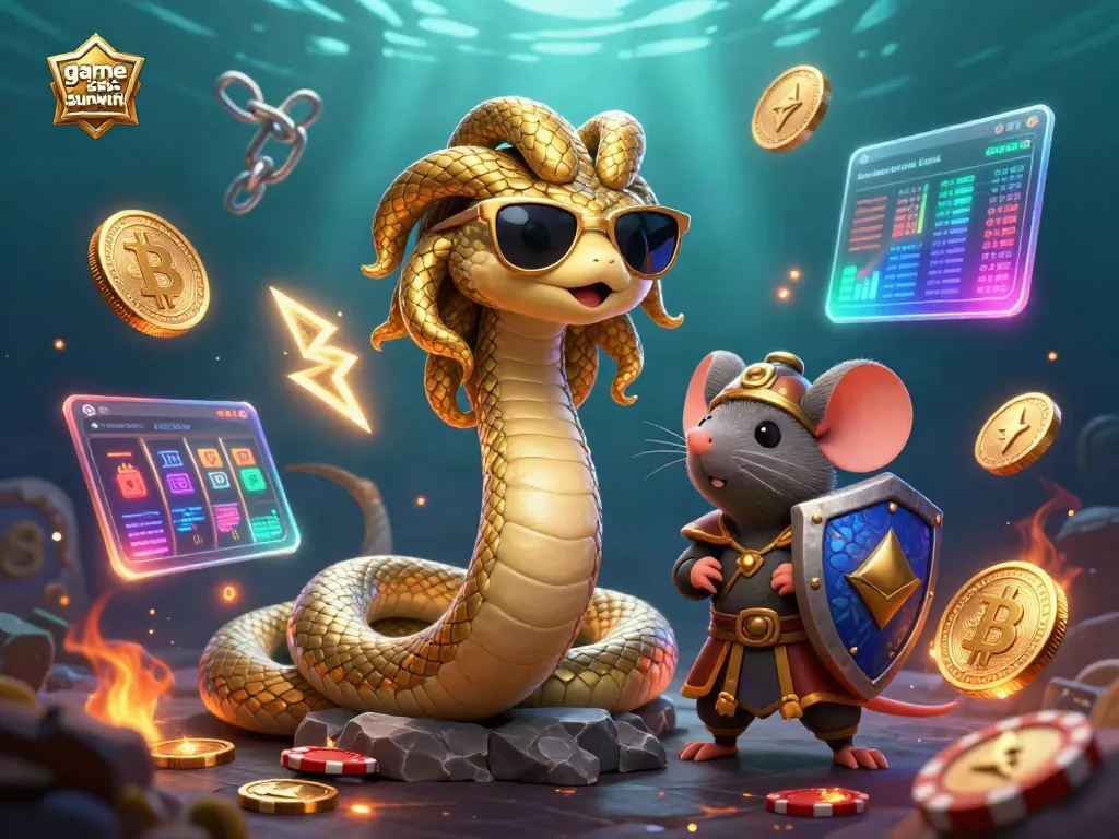 Engage with the exciting game bài sunwin experience featuring a dynamic casino scene with animated characters and cryptocurrency elements.