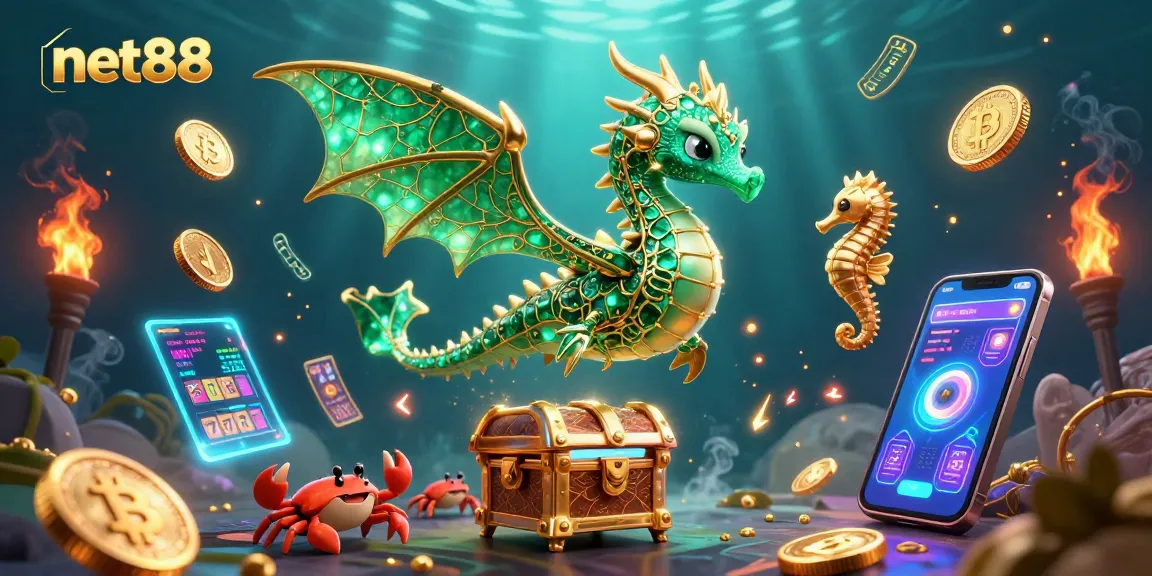 Engage with net88 as cryptos and treasure collide in a rich underwater casino scene.