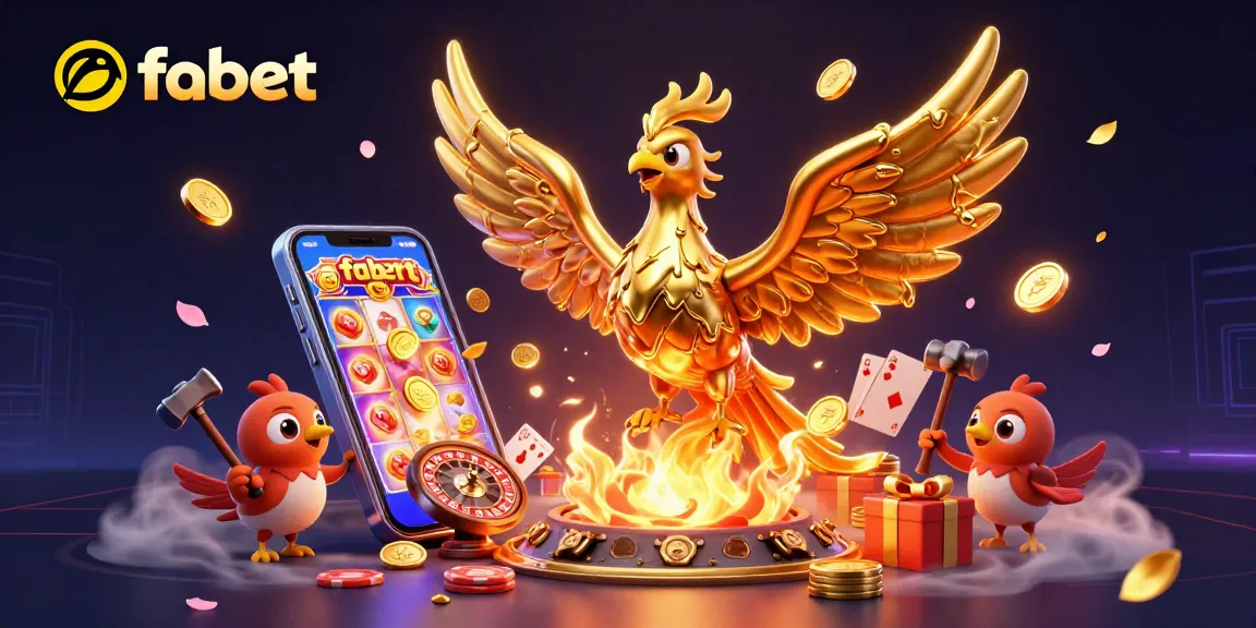 Engage with fabet's vibrant casino world through a dynamic scene of gaming excitement and majestic visuals.
