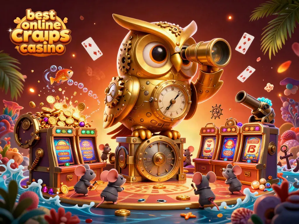 Experience excitement at the best online craps casino with a vibrant 3D scene showcasing lively characters.