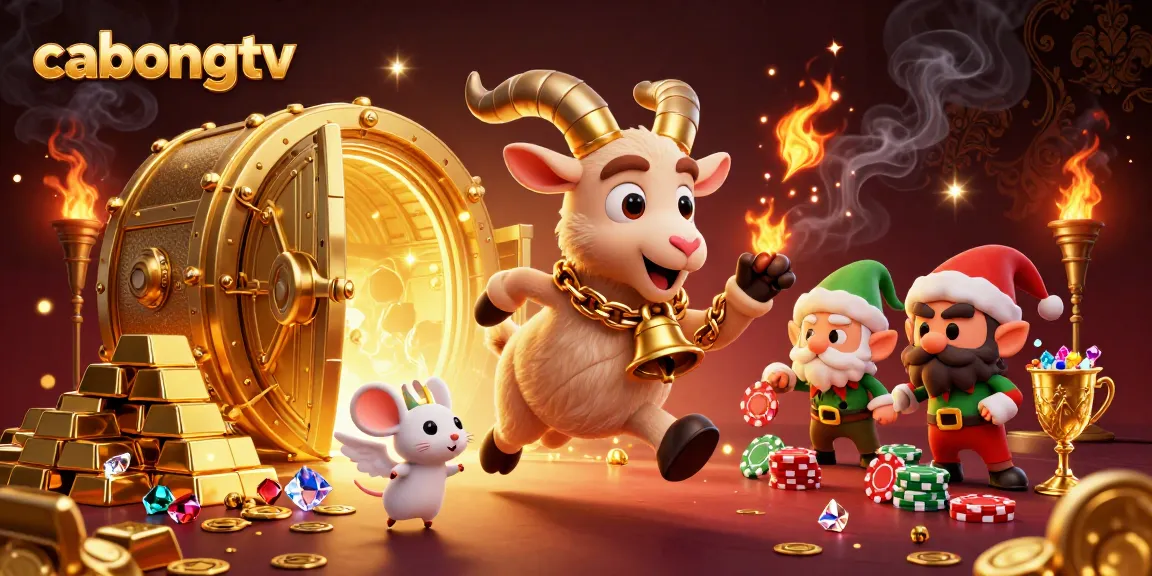 Experience thrilling casino action with cabongtv's festive scene featuring Krampus, mouse, and naughty gremlins!