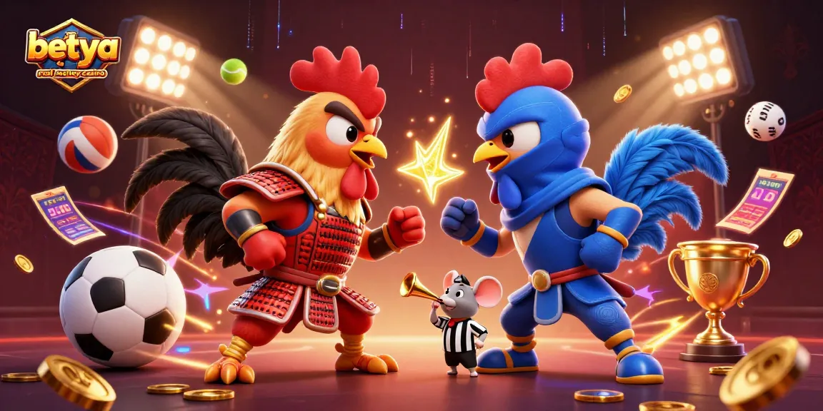 Engage in the exciting betya real money casino showdown featuring dynamic fighting rooster mascots.