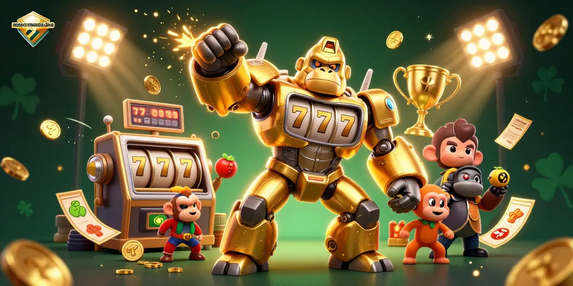 Experience excitement at carecompanionsofohio with a dynamic scene showcasing a golden gorilla mech and thrilling slot elements.