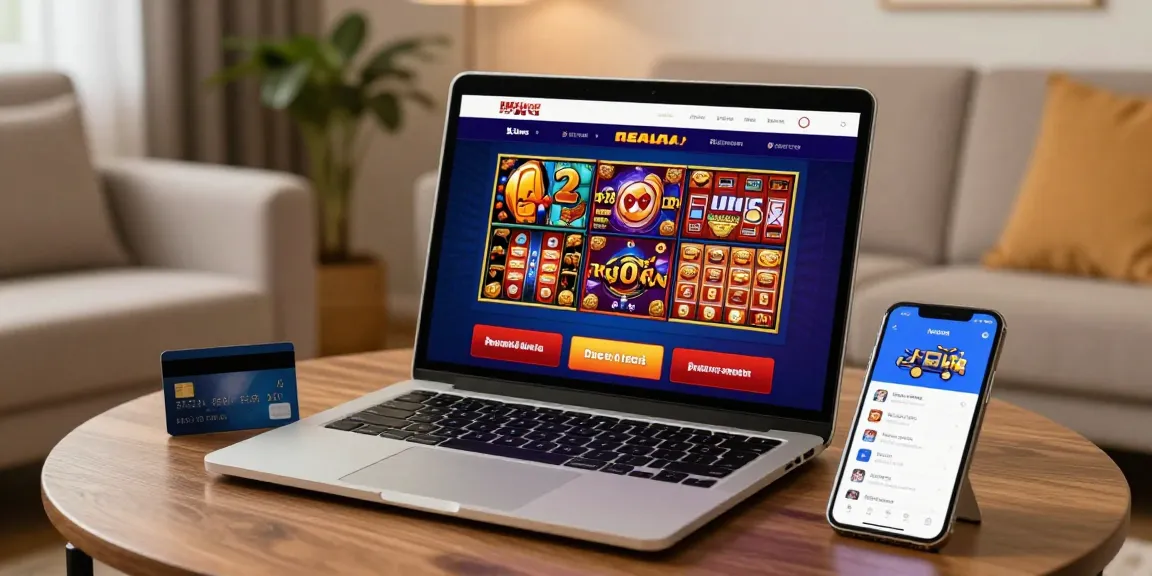 Enjoyable gaming experience at online casinos that accept credit cards with a laptop, credit card, and mobile banking apps.