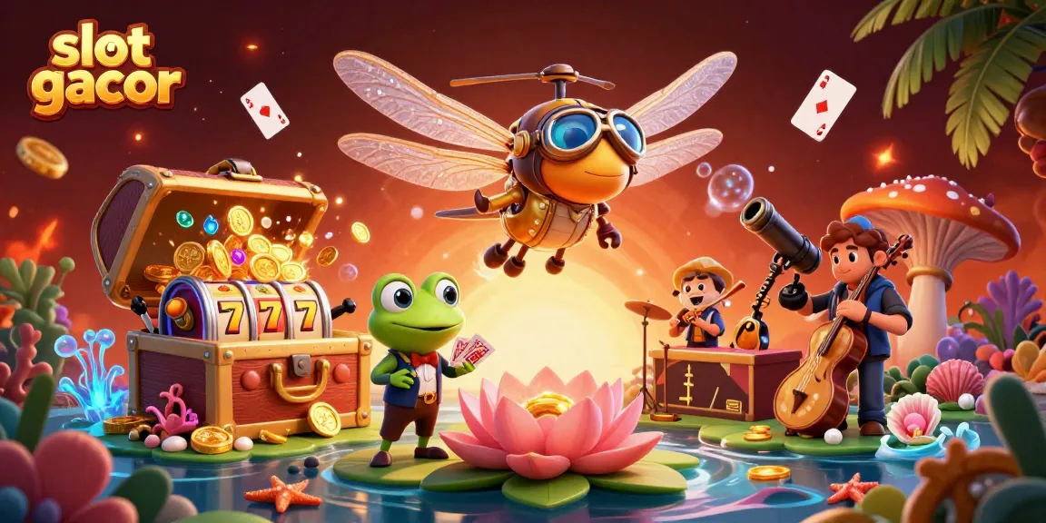 Experience the thrill of slot gacor with vibrant 3D characters and energetic casino elements.