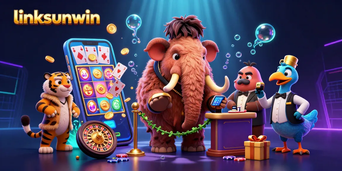 Experience thrilling gaming at linksunwin with a vibrant 3D casino scene featuring iconic characters.