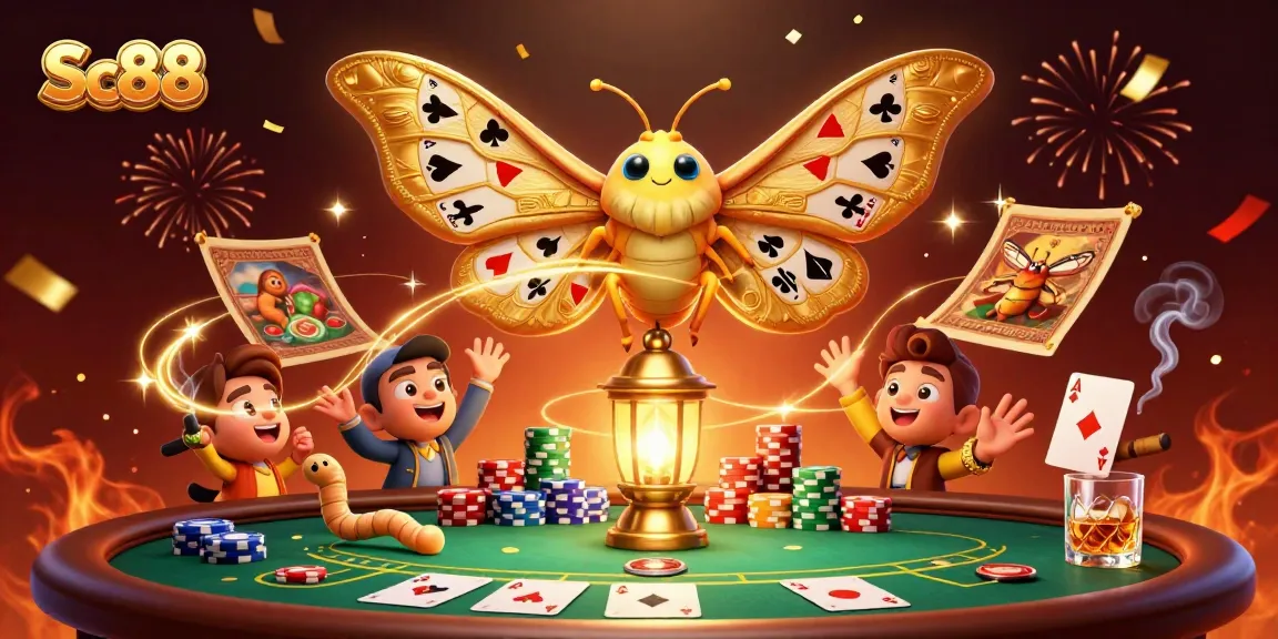 Sc88 players celebrate massive wins at a vibrant casino-themed illustration featuring 3D characters and gaming elements.