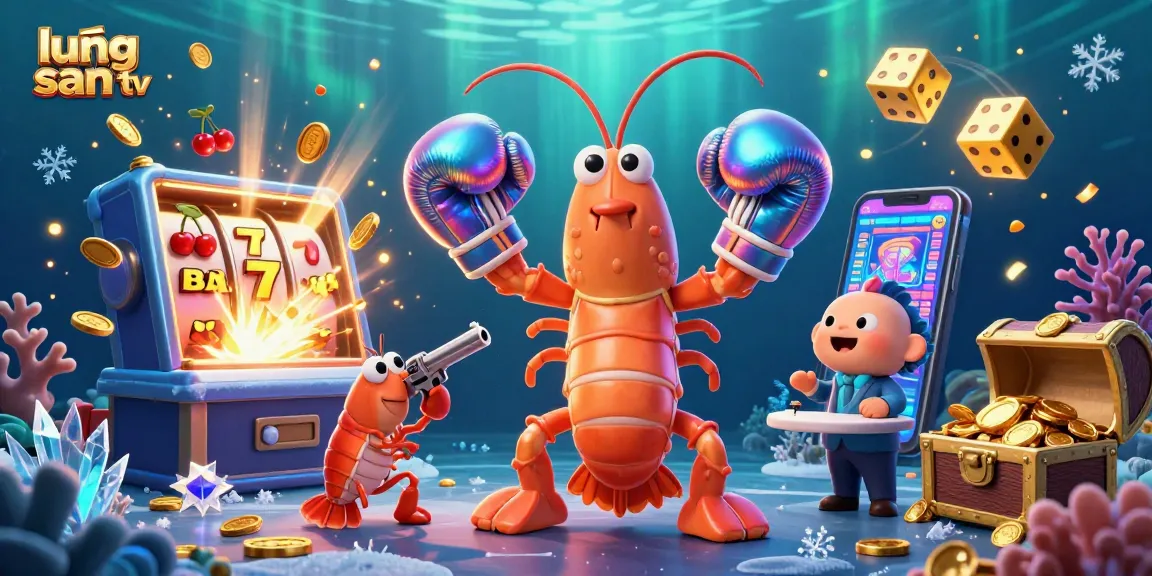 Lương Sơn TV showcases a vibrant underwater casino scene featuring 3D characters amid dynamic gambling elements.