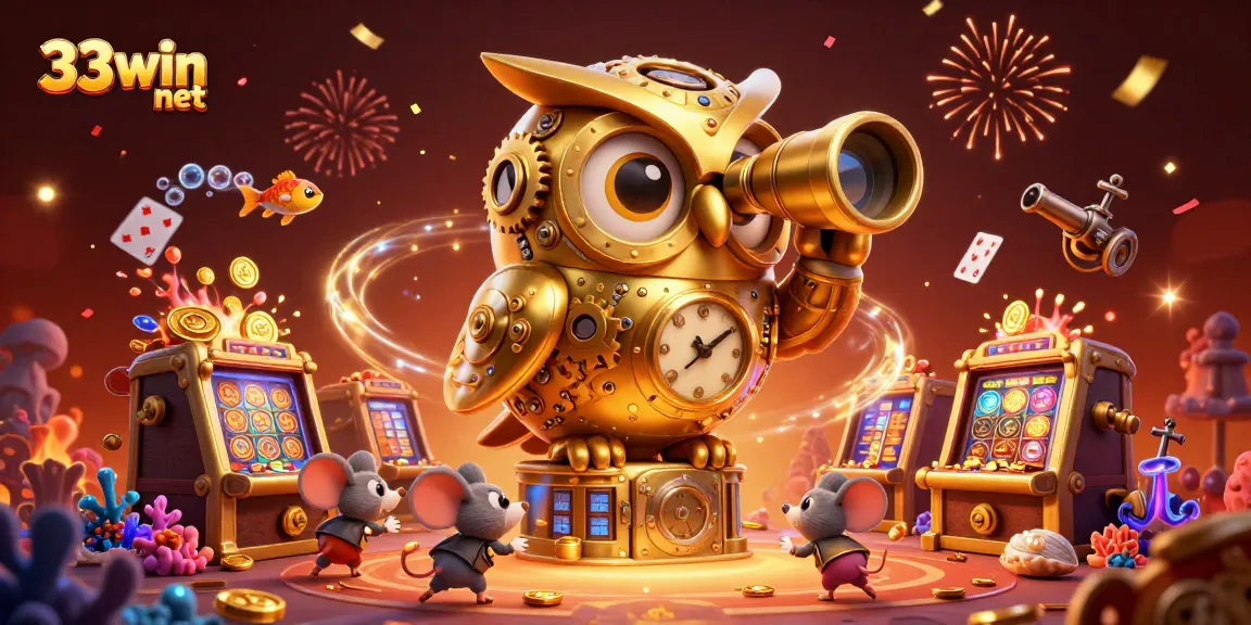 Experience the thrilling action of 33win net with a dynamic illustration of a casino scene packed with winning elements.