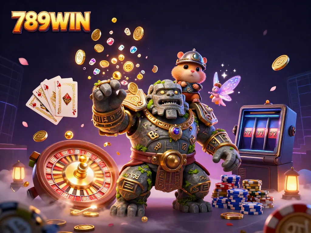 Win big with 789WIN's dynamic gaming experience featuring a magical golem guardian!