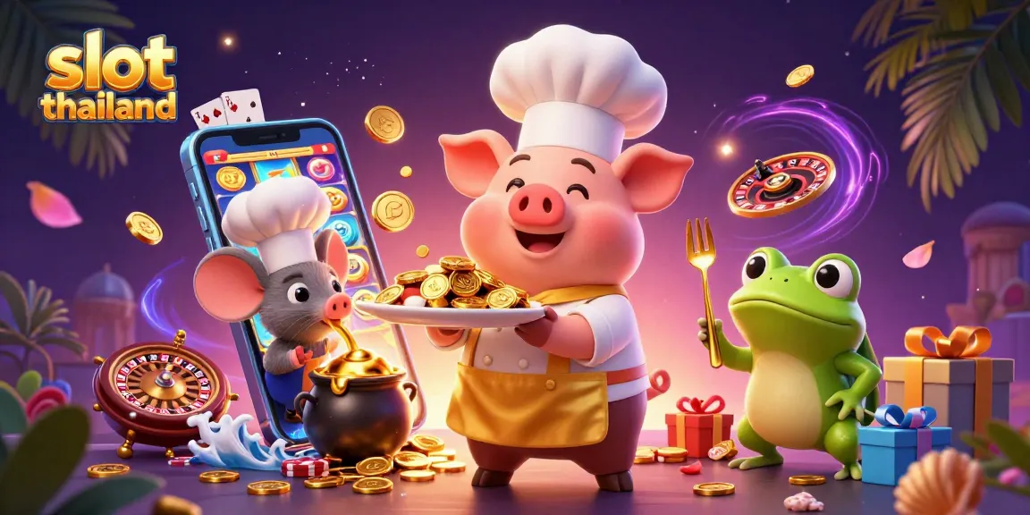 Experience the thrill of slot thailand as characters enjoy a vibrant casino pancake.
