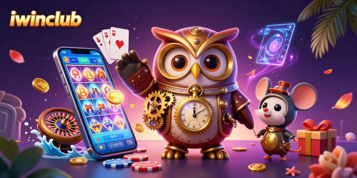 Experience thrilling games at iwinclub with a time-traveling owl and dazzling casino elements.