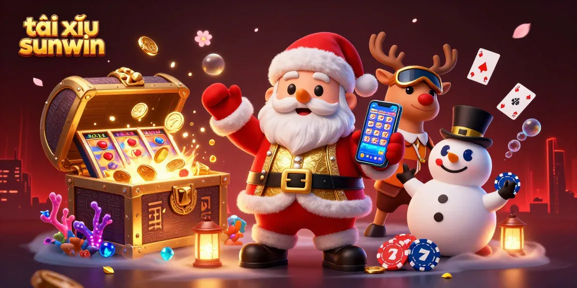 Join the exciting world of tài xỉu sunwin with Santa and his whimsical friends in a colorful casino adventure!
