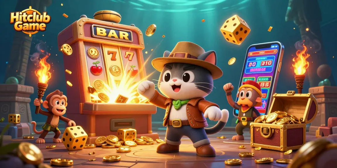 Engage in thrilling Hitclub Game experiences with vibrant 3D visuals of jackpots and adventure.