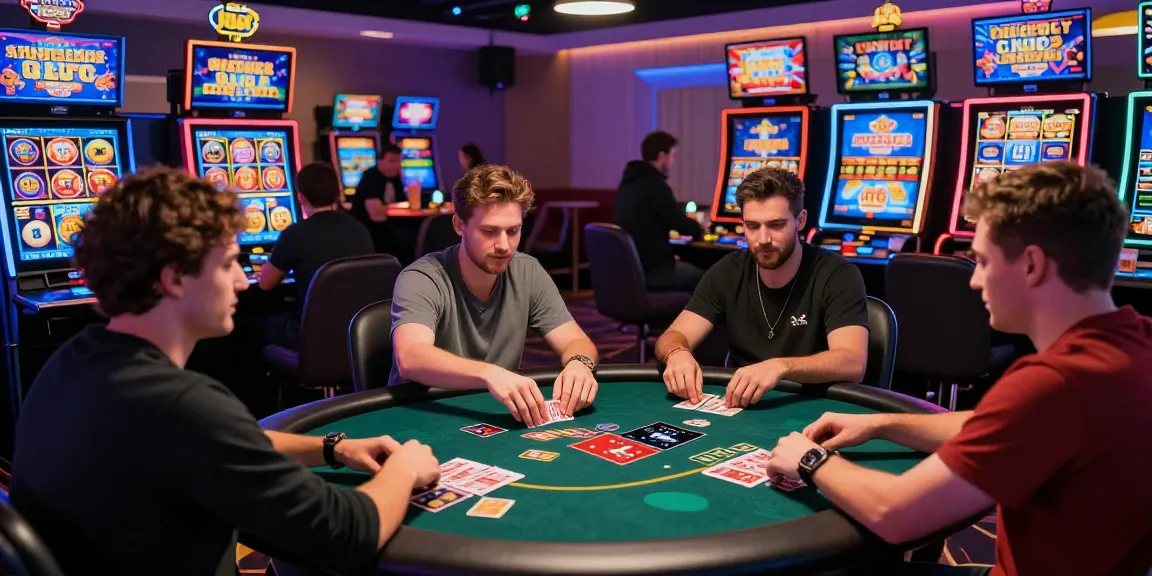 Players at casinos that accept credit cards enjoying vibrant slot machines and poker.