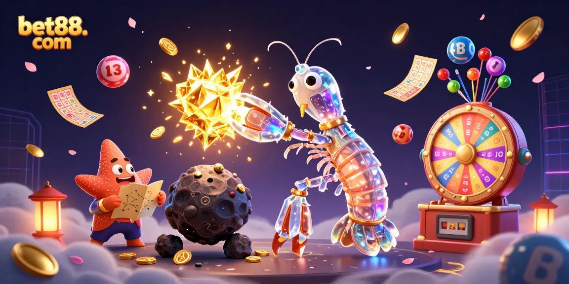 Experience excitement with bet88. com in this vibrant, action-packed 3D casino illustration!