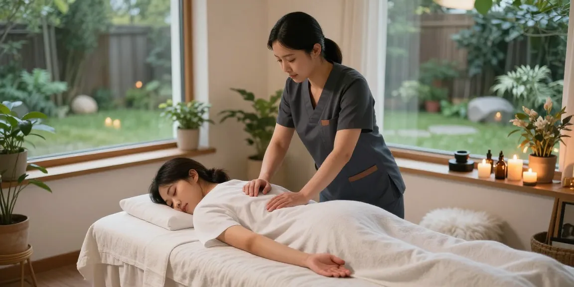 Relaxing home 강남출장마사지 session with a professional therapist enhancing wellness and tranquility.
