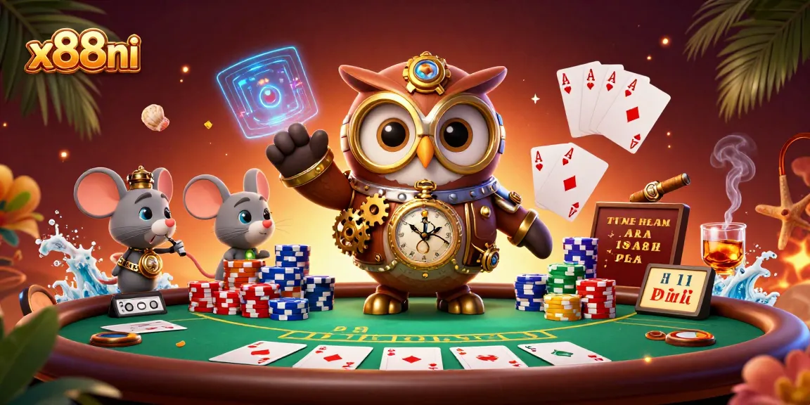 Win big at x88ni with 3D thrilling casino action featuring poker chips and characters.