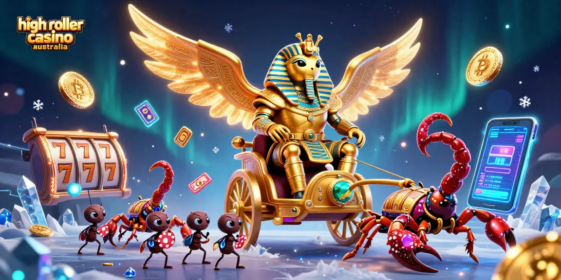 Experience the excitement of high roller casino Australia with vibrant 3D casino characters and crypto coins.