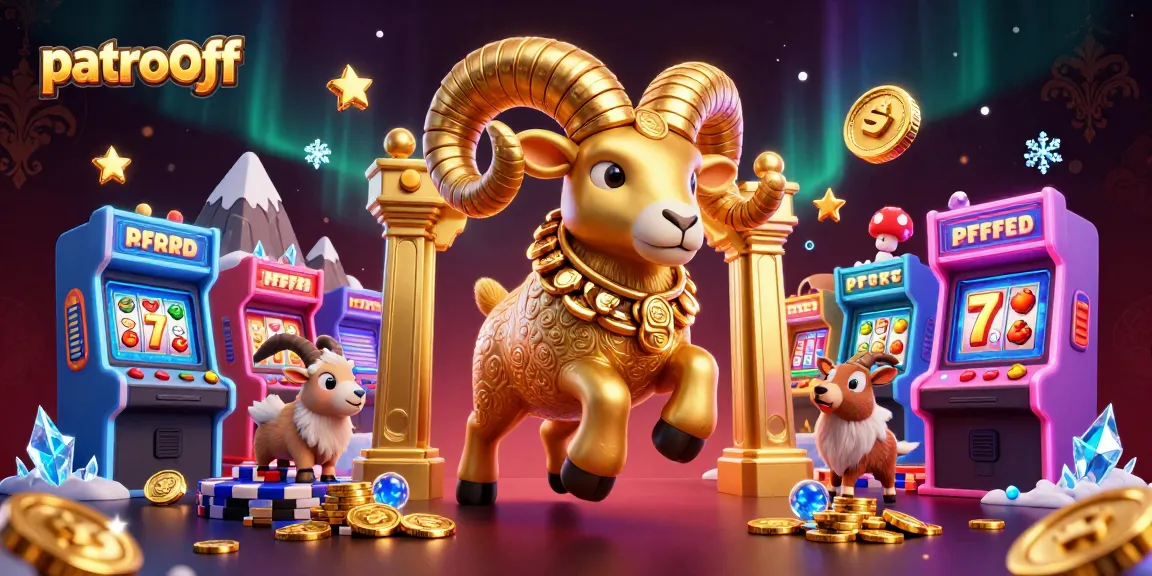Engage with exciting gaming action at patroloff showcasing golden ram charging in a vibrant casino setting.