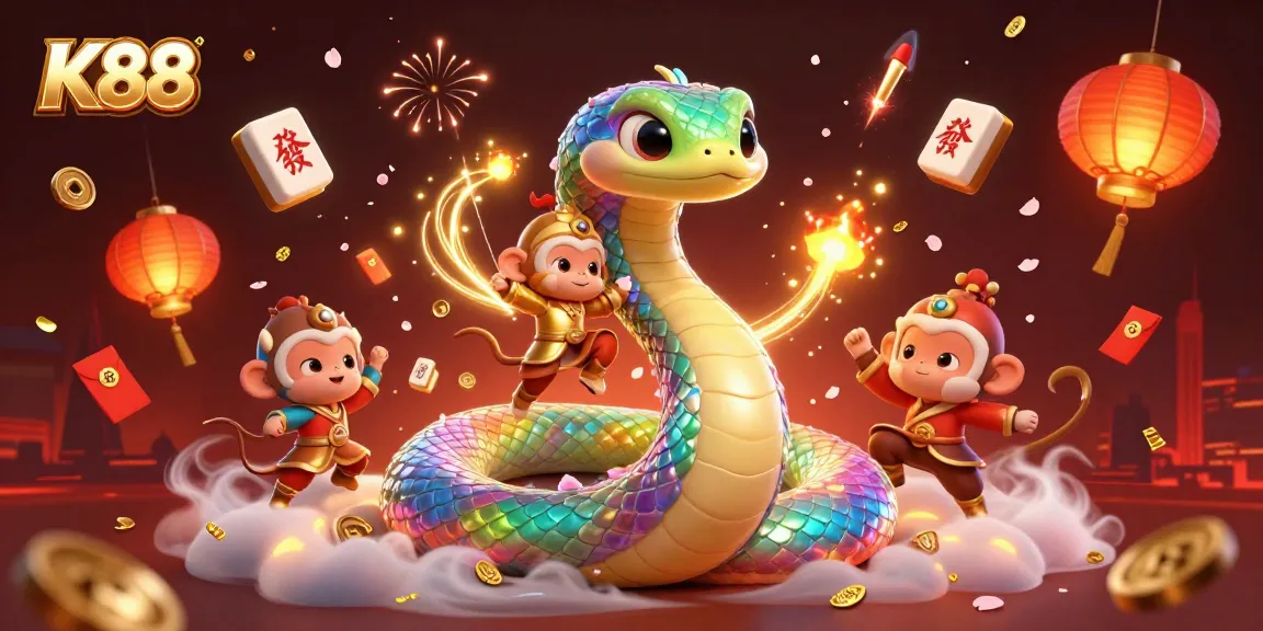 K88 captivates players in a vibrant casino scene filled with lively characters and dynamic gaming elements.