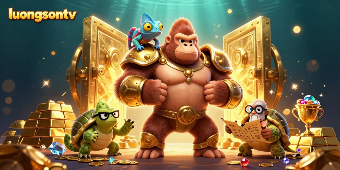 Experience excitement with vibrant luongsontv casino action highlighting treasure, gems, and colorful characters.