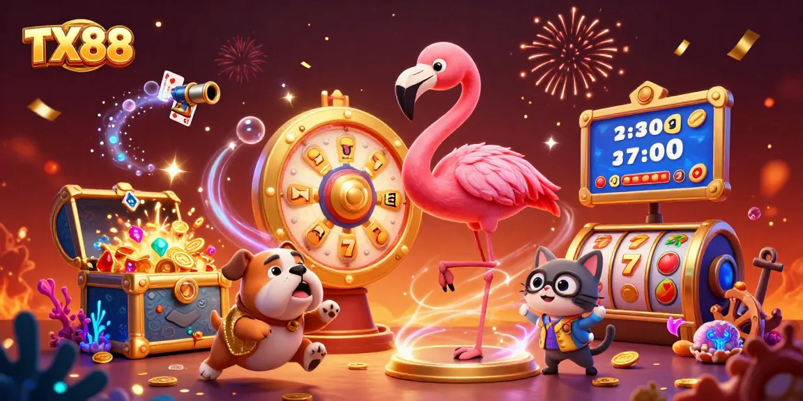 TX88 invites players to spin the prize wheel with excitement in this vibrant gambling scene.